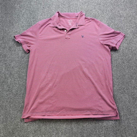 American Eagle Outfitters Other - American Eagle Super Soft Classic Casual Striped Red Blue Polo Shirt